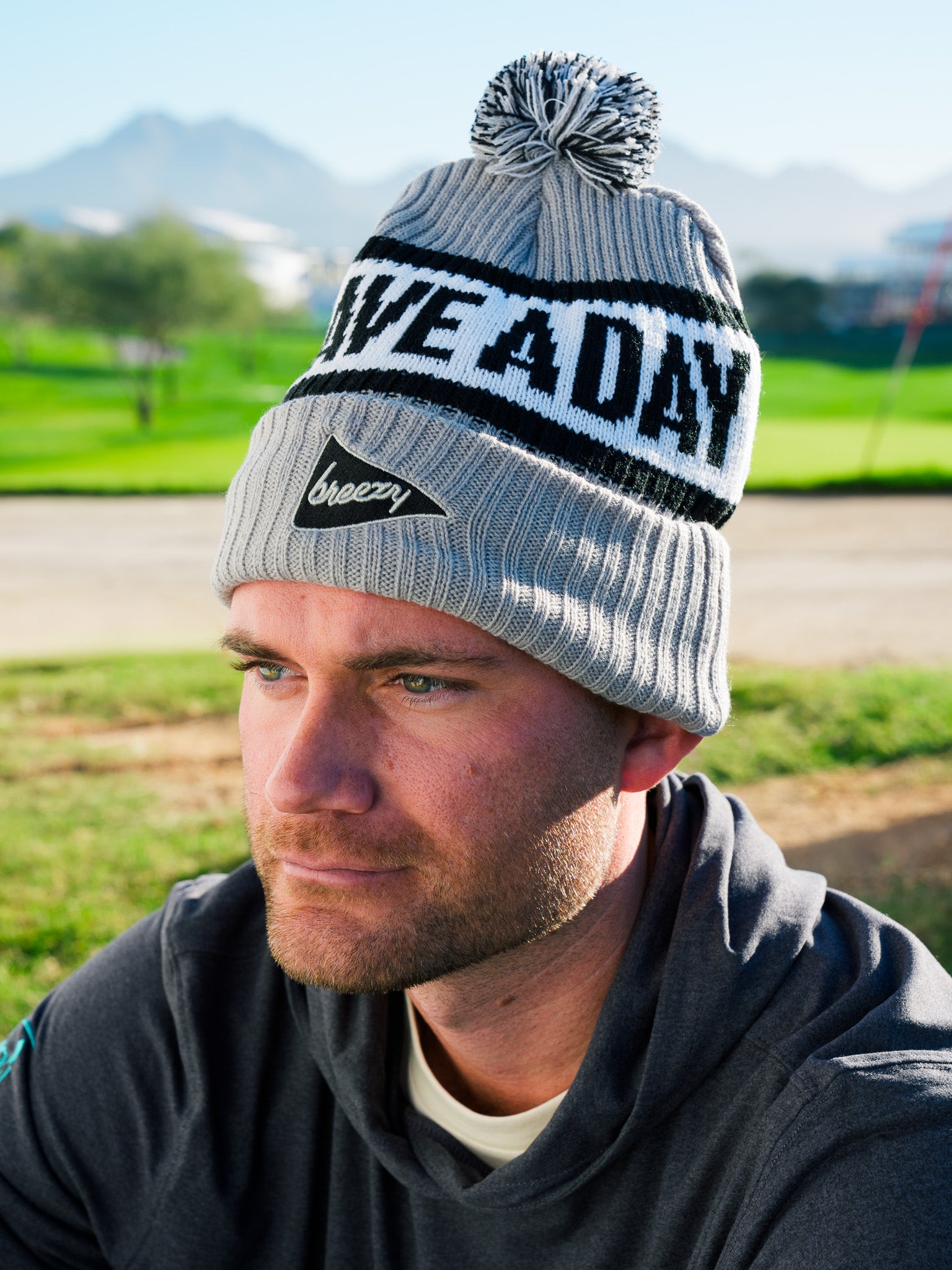 Have A Day Knit Beanie Grey - Breezy Golf