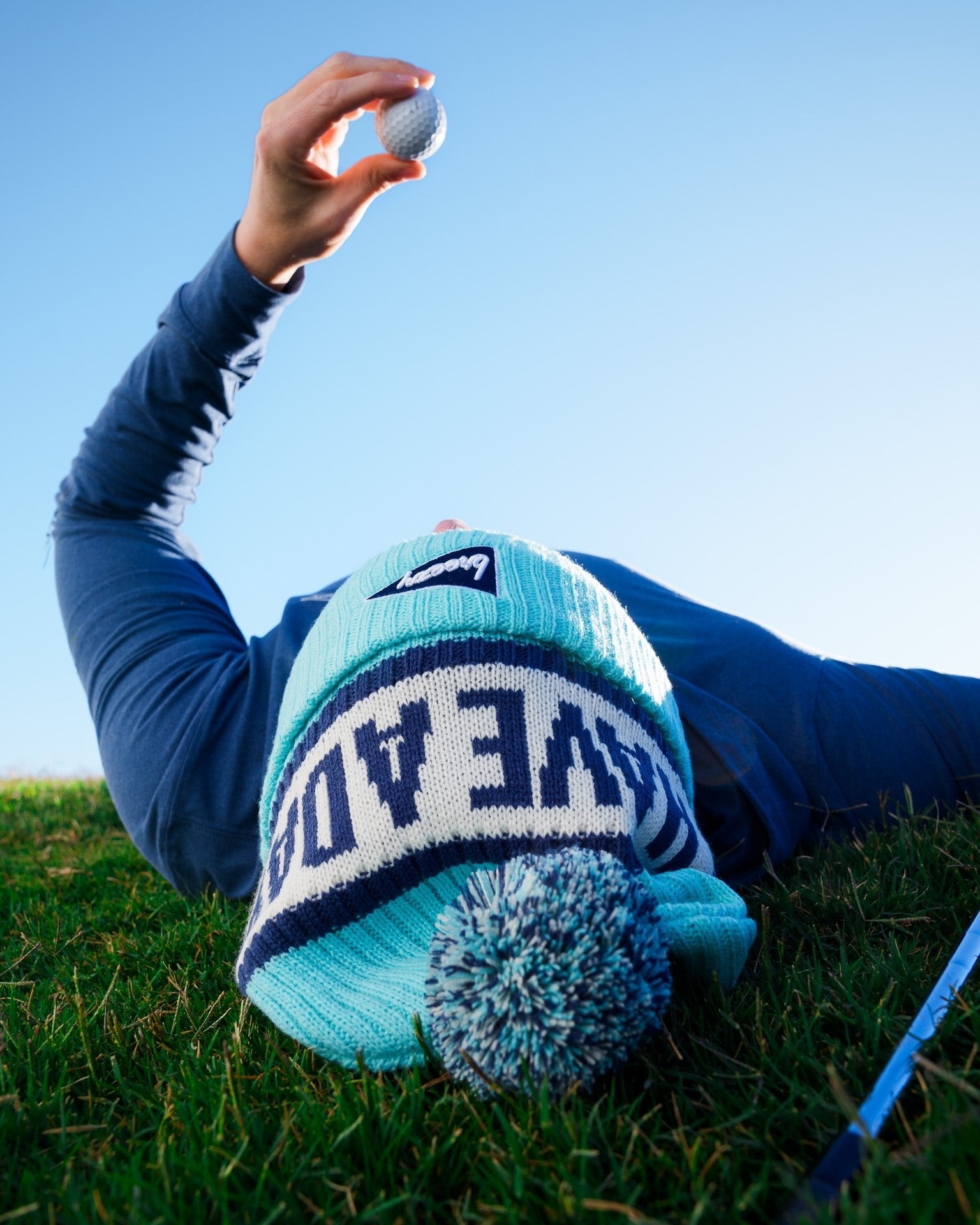 Have A Day Knit Beanie Light Blue - Breezy Golf