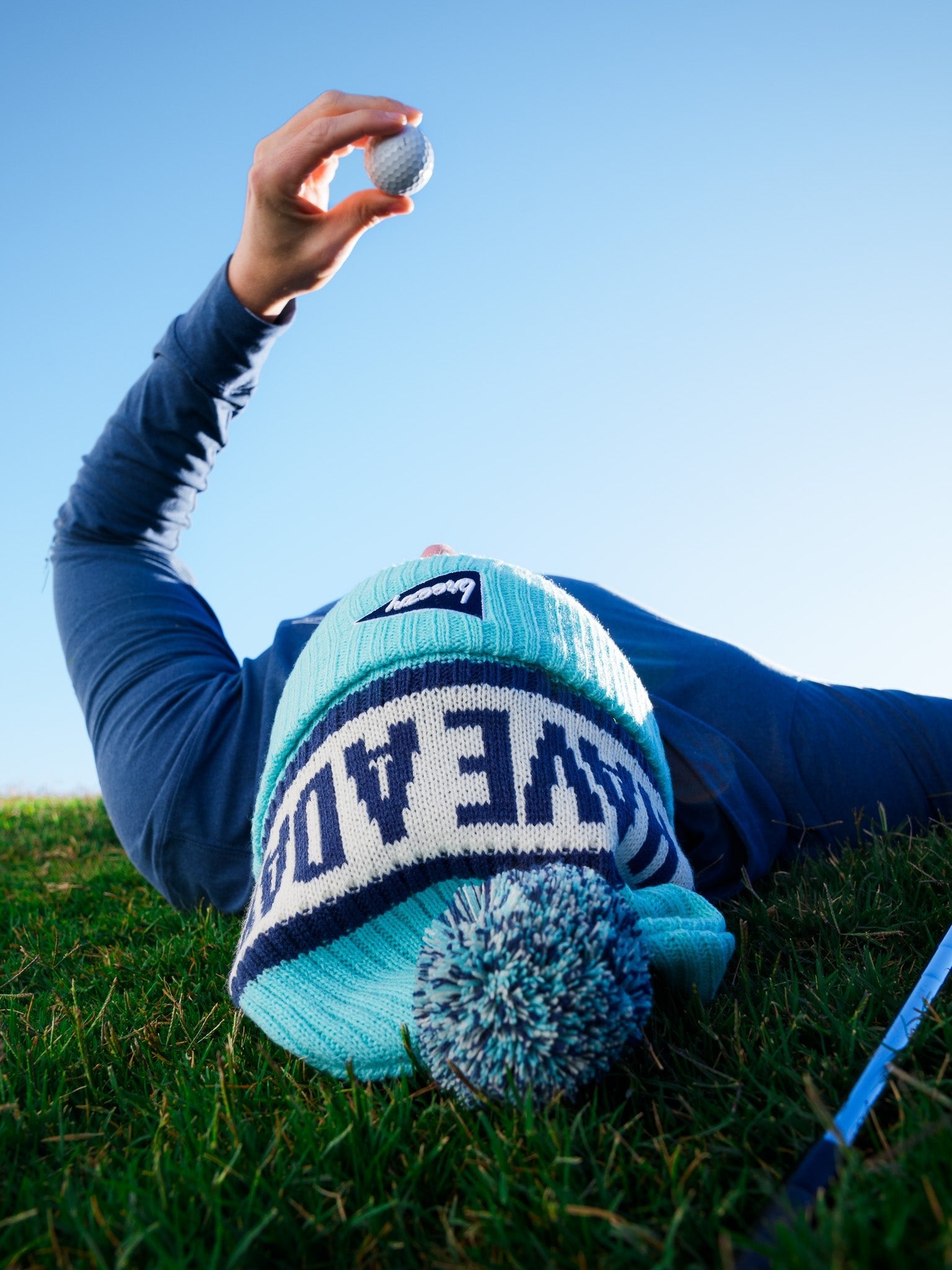 Have A Day Knit Beanie Light Blue - Breezy Golf