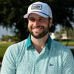 Classic Breezy Golf White and Black Meshback Patch Rope Hat - Breezy Golf