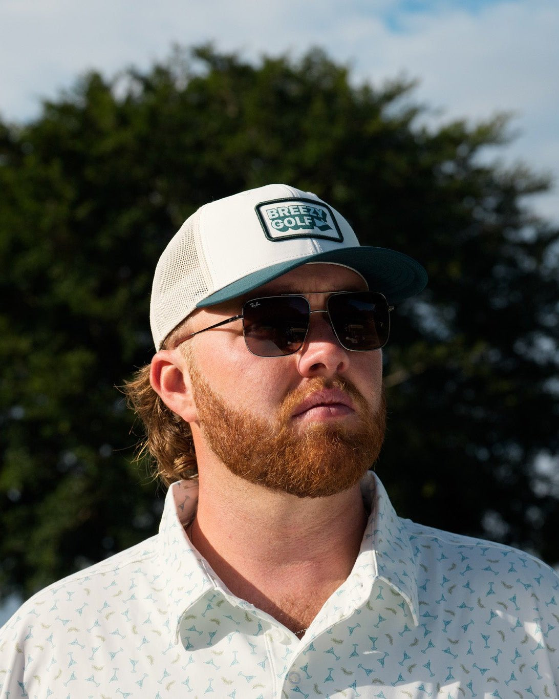 Classic Breezy Golf Green Meshback Patch Hat - Breezy Golf