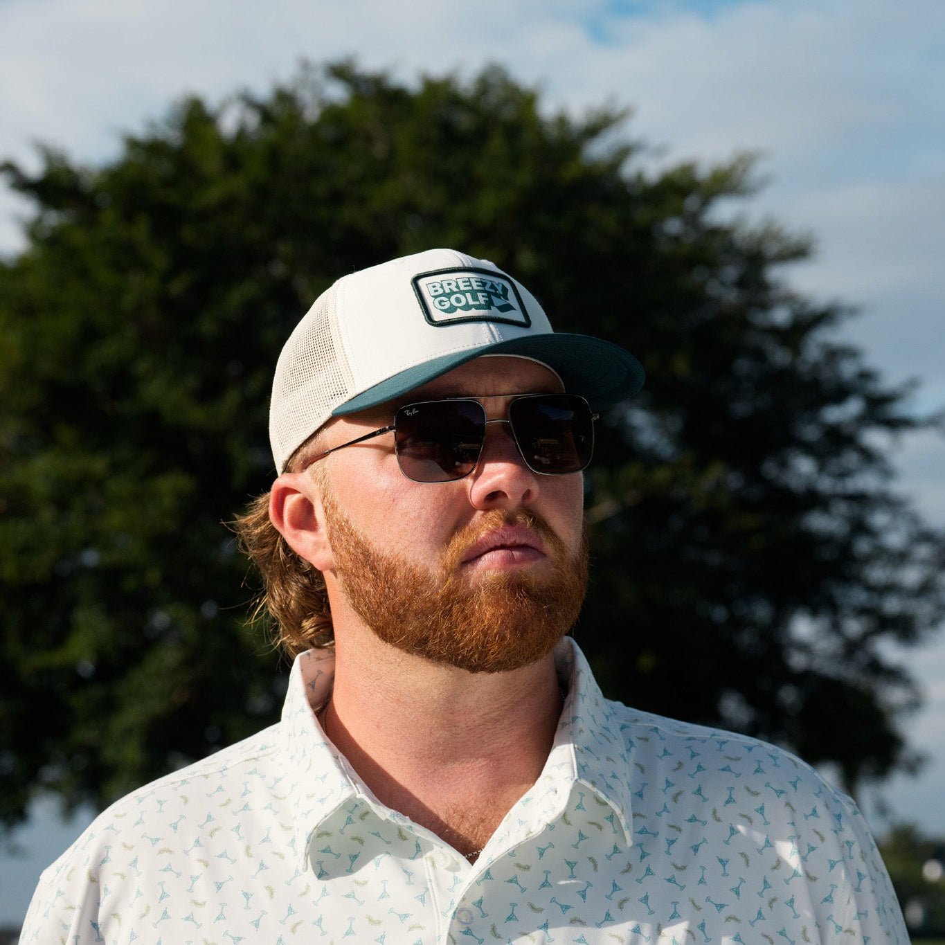 Breezy Golf Green Meshback Patch Hat