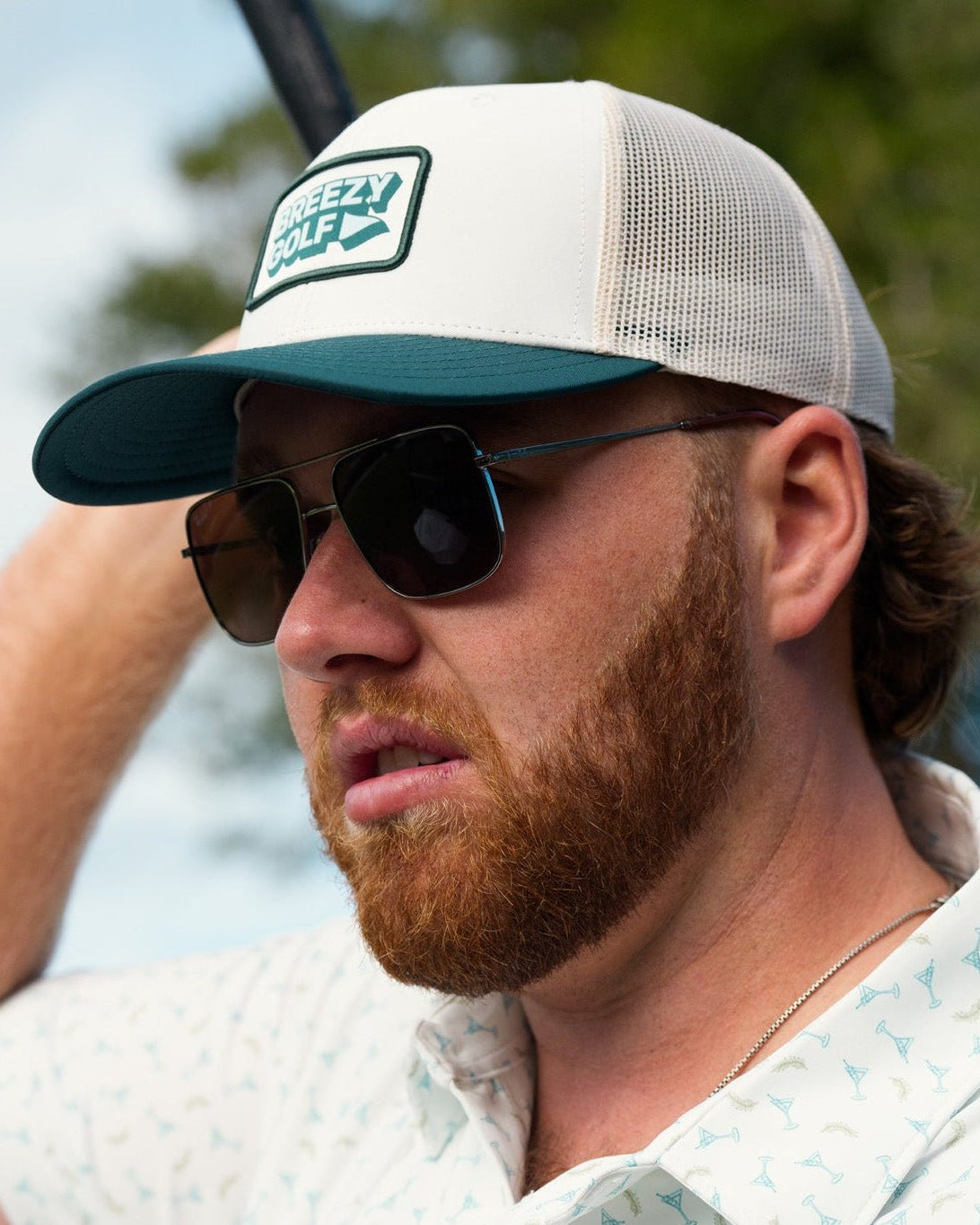 Classic Breezy Golf Green Meshback Patch Hat - Breezy Golf