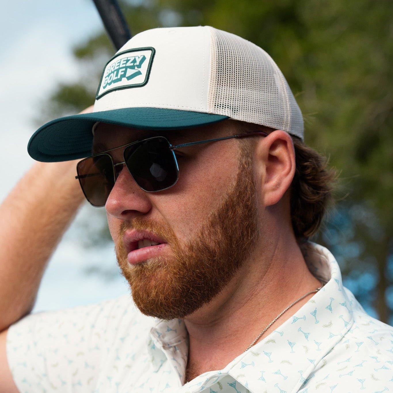 Classic Breezy Golf Green Meshback Patch Hat | Breezy Golf | Performance Golf Apparel