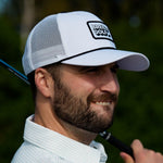 Classic Breezy Golf White and Black Meshback Patch Rope Hat - Breezy Golf