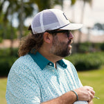 Classic Breezy Golf White and Black Meshback Patch Rope Hat - Breezy Golf