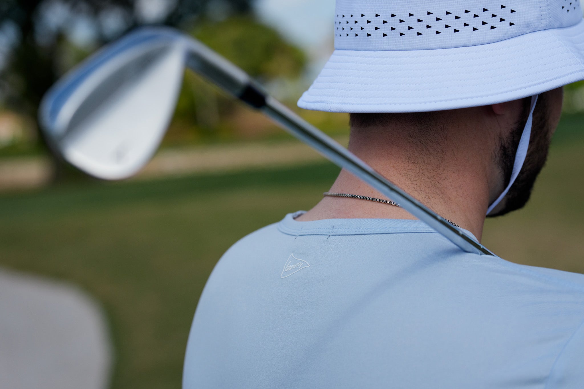 The Everyday Tee Aura Blue | Breezy Golf | Performance Golf Apparel
