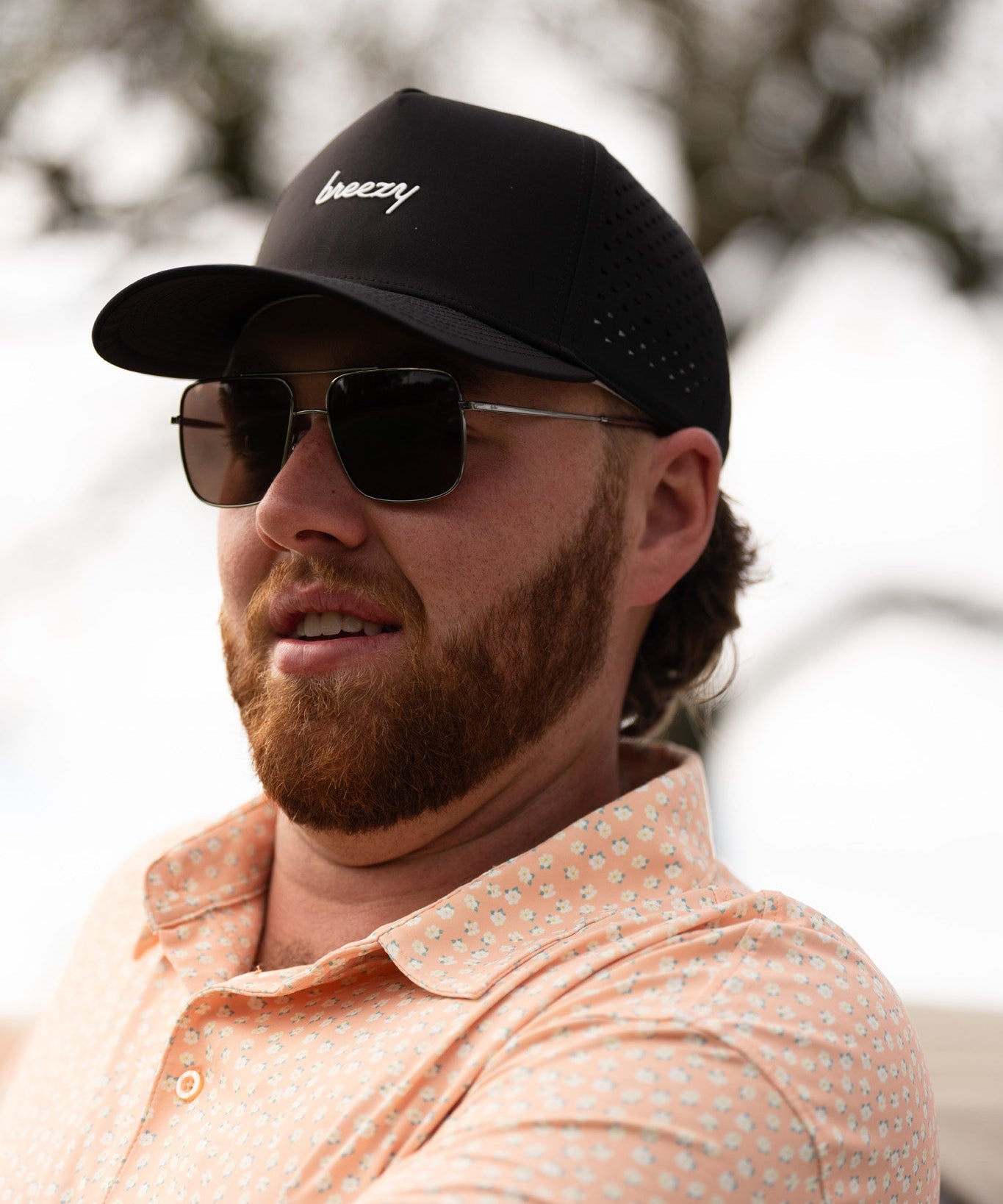 The Breezy Script Perforated Hat - Breezy Golf