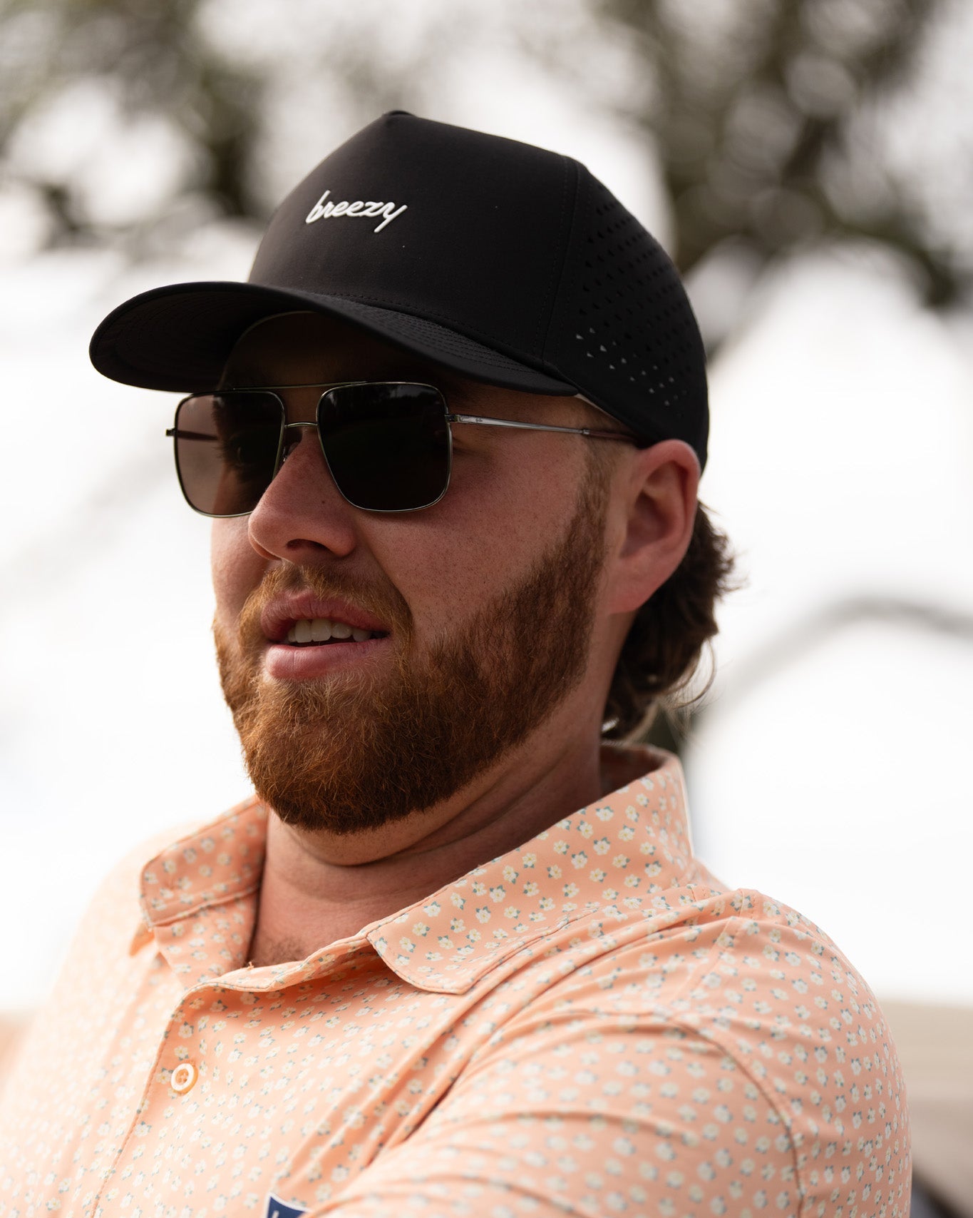 The Breezy Script Perforated Hat - Breezy Golf