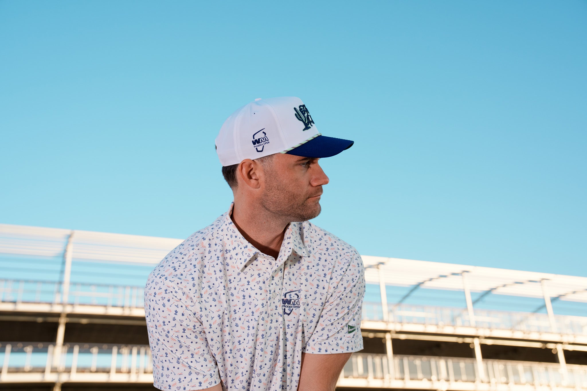 WM Phoenix Open x Breezy Cactus Navy Have a Day Rope Hat | Breezy Golf | Performance Golf Apparel