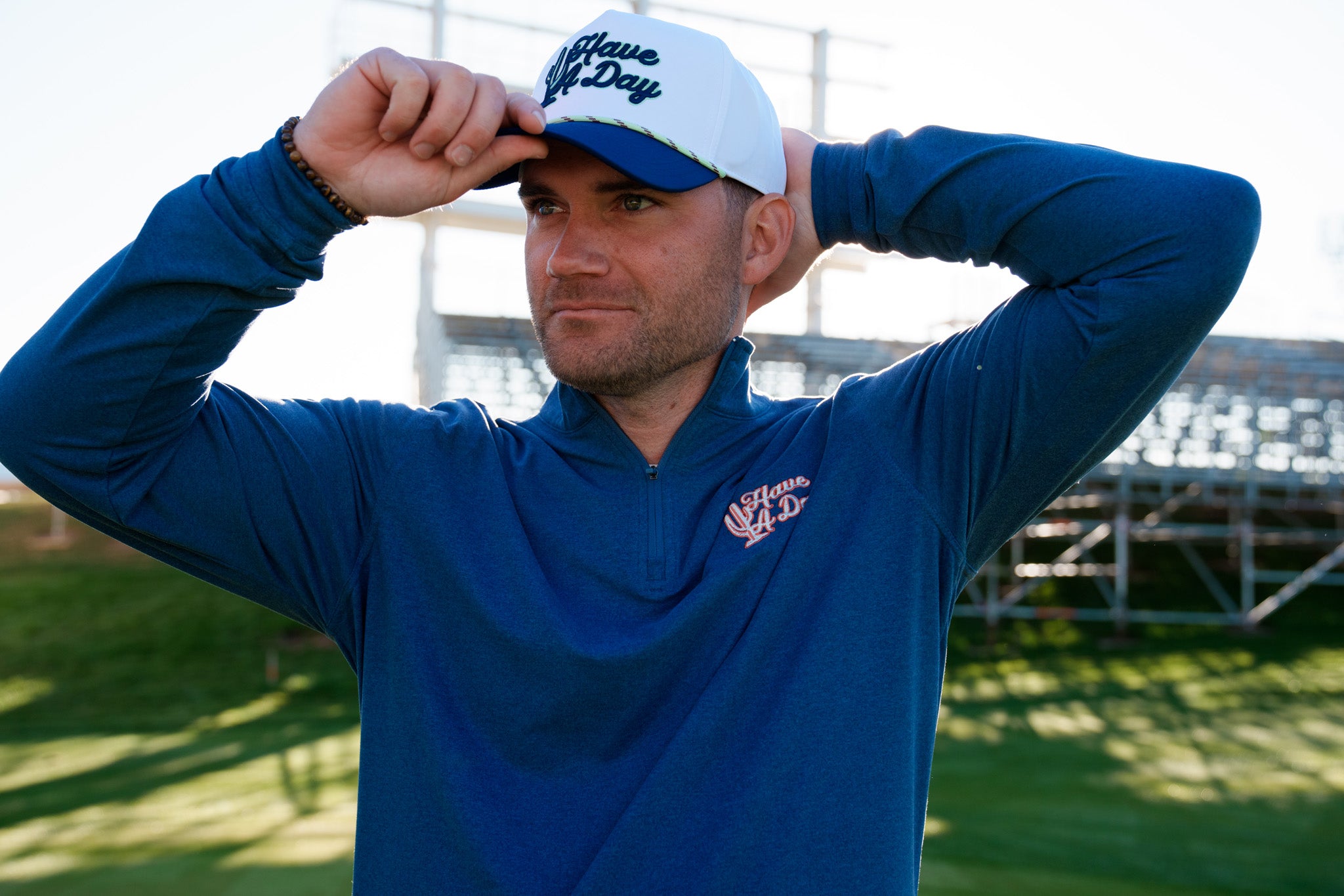 WM Phoenix Open x Breezy Cactus Navy Have a Day Rope Hat | Breezy Golf | Performance Golf Apparel