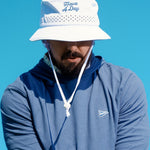 Have A Day White Perforated Bucket Hat - Breezy Golf