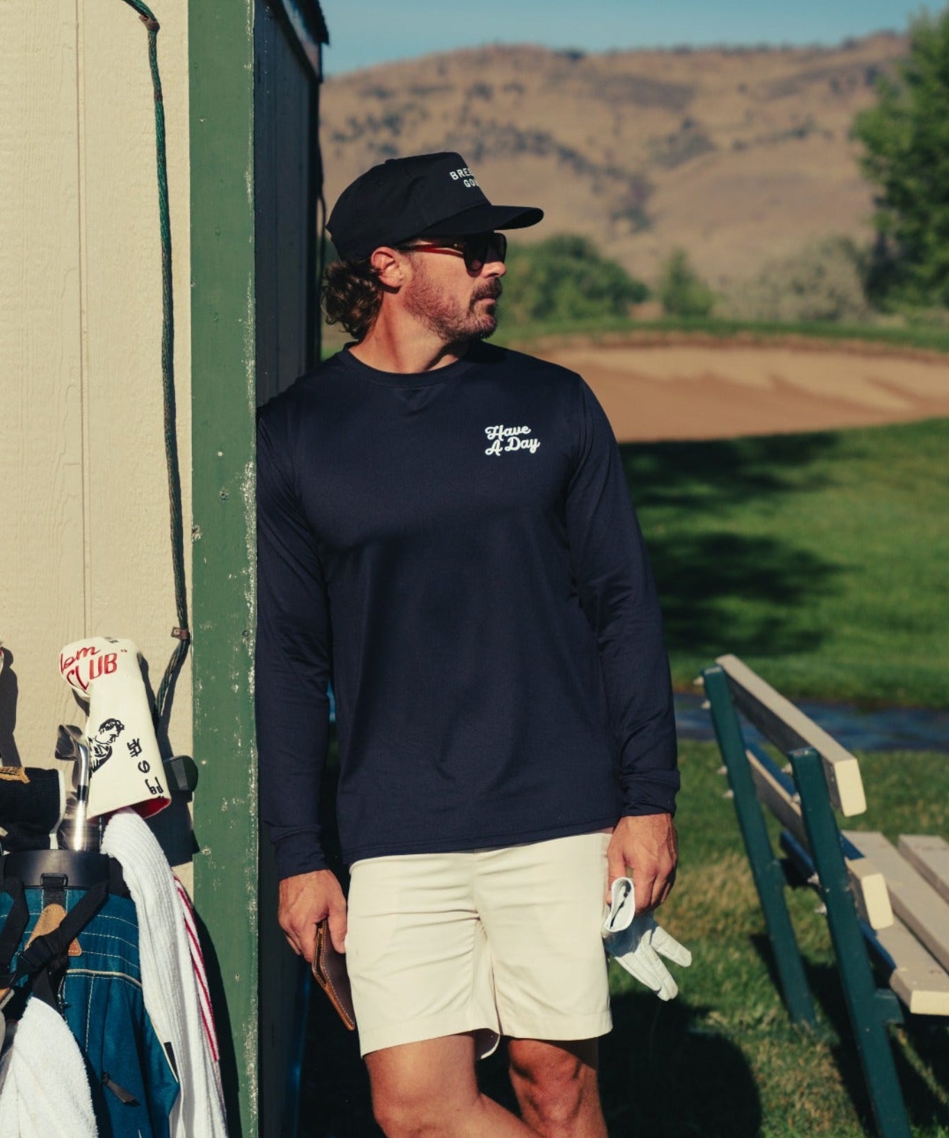 San Serif Black Unstructured Hat - Breezy Golf