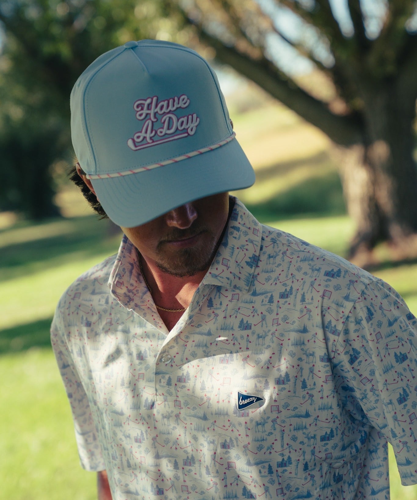 Have A Day Rope Hat Light Blue