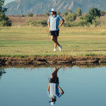 The Striped Polo True Blue - Breezy Golf