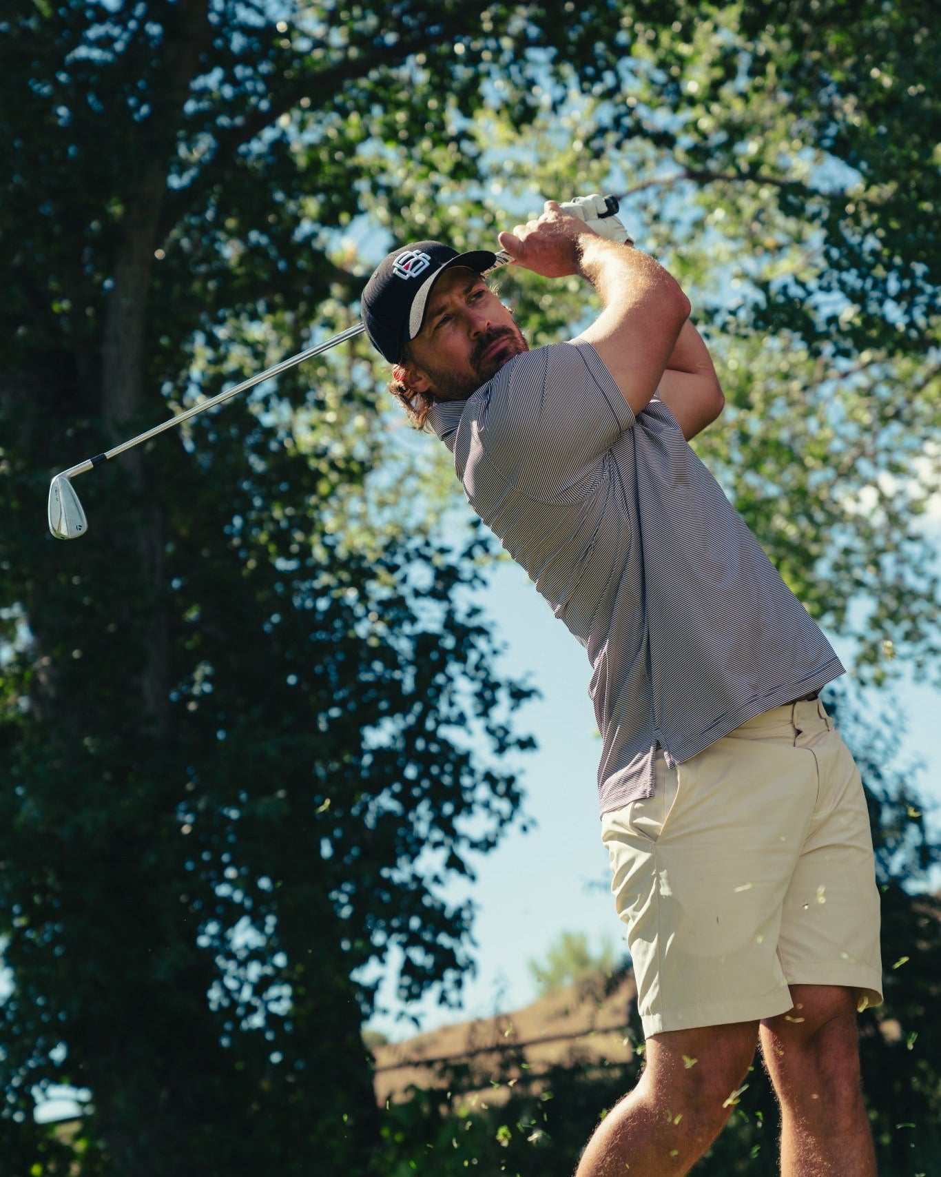 The Striped Polo Maroon - Breezy Golf
