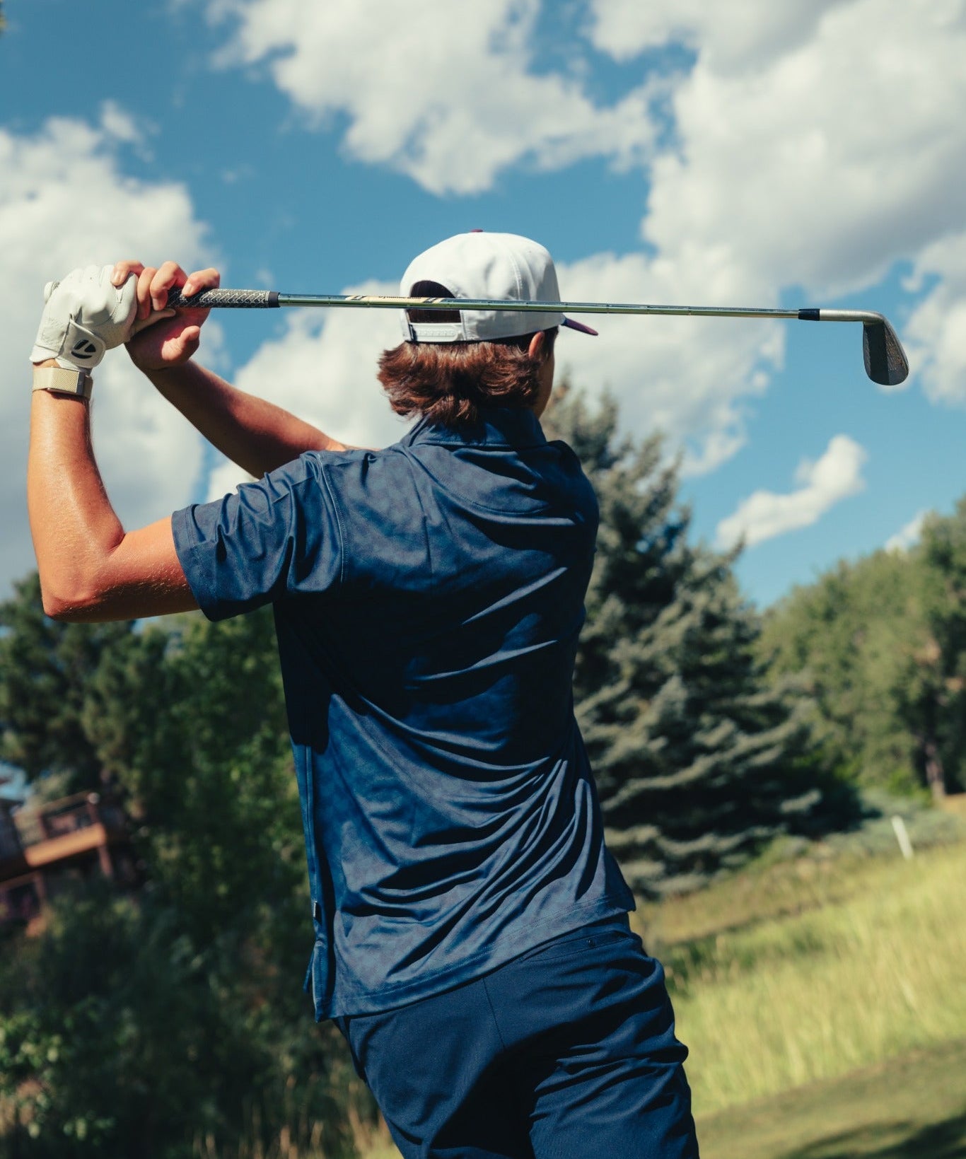 The Athletic Chevron Polo Navy - Breezy Golf