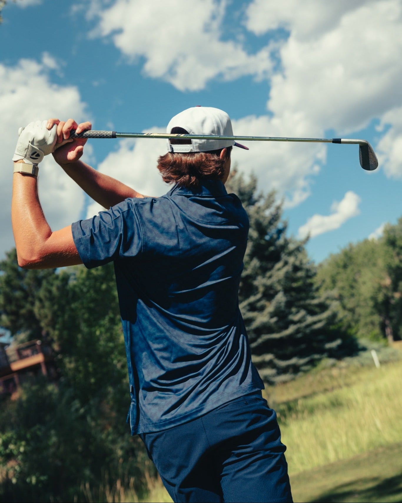 The Athletic Chevron Polo Navy - Breezy Golf