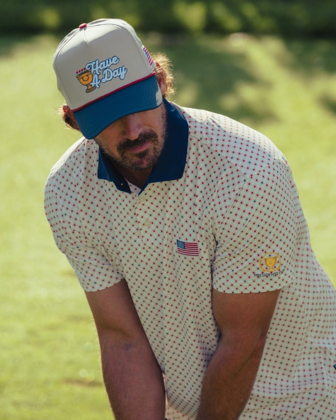 Have A Trophy Day USA Rope Hat Blue - Breezy Golf