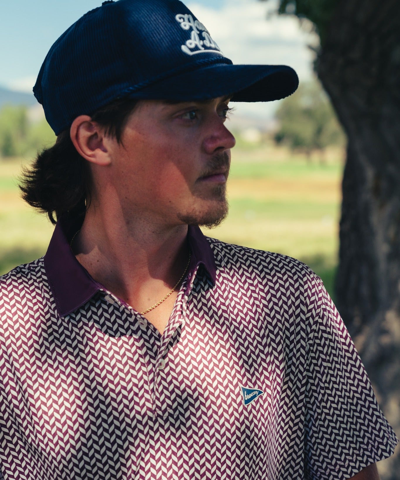 The Diamond Plated Polo Maroon - Breezy Golf