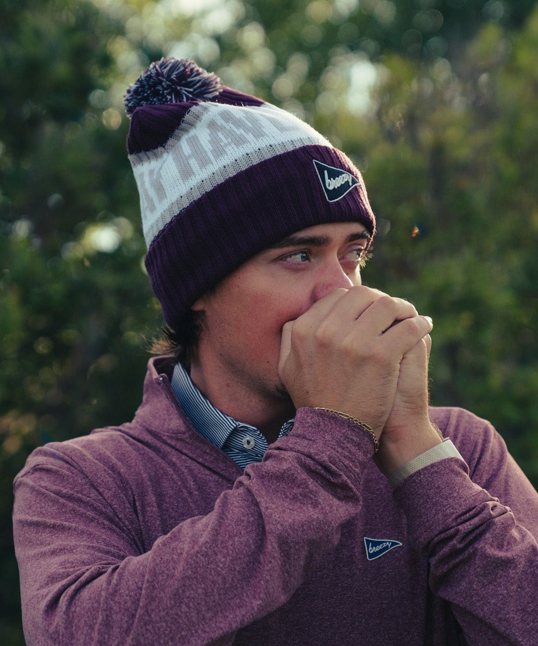 Pom Beanie Maroon - Breezy Golf