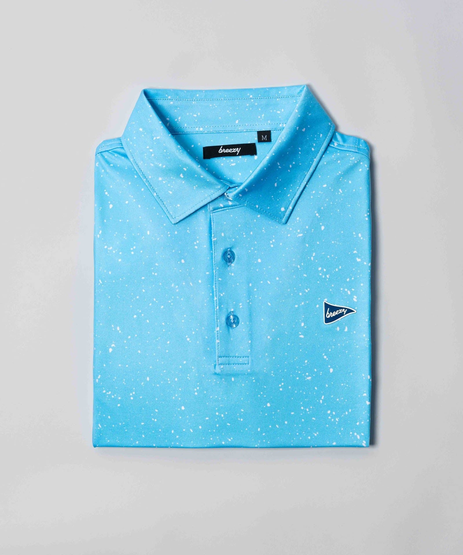 The Sky Blue Splatter Polo - Breezy Golf