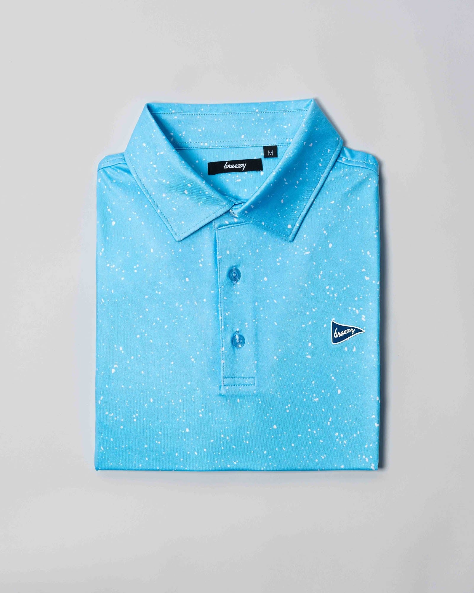 The Sky Blue Splatter Polo - Breezy Golf