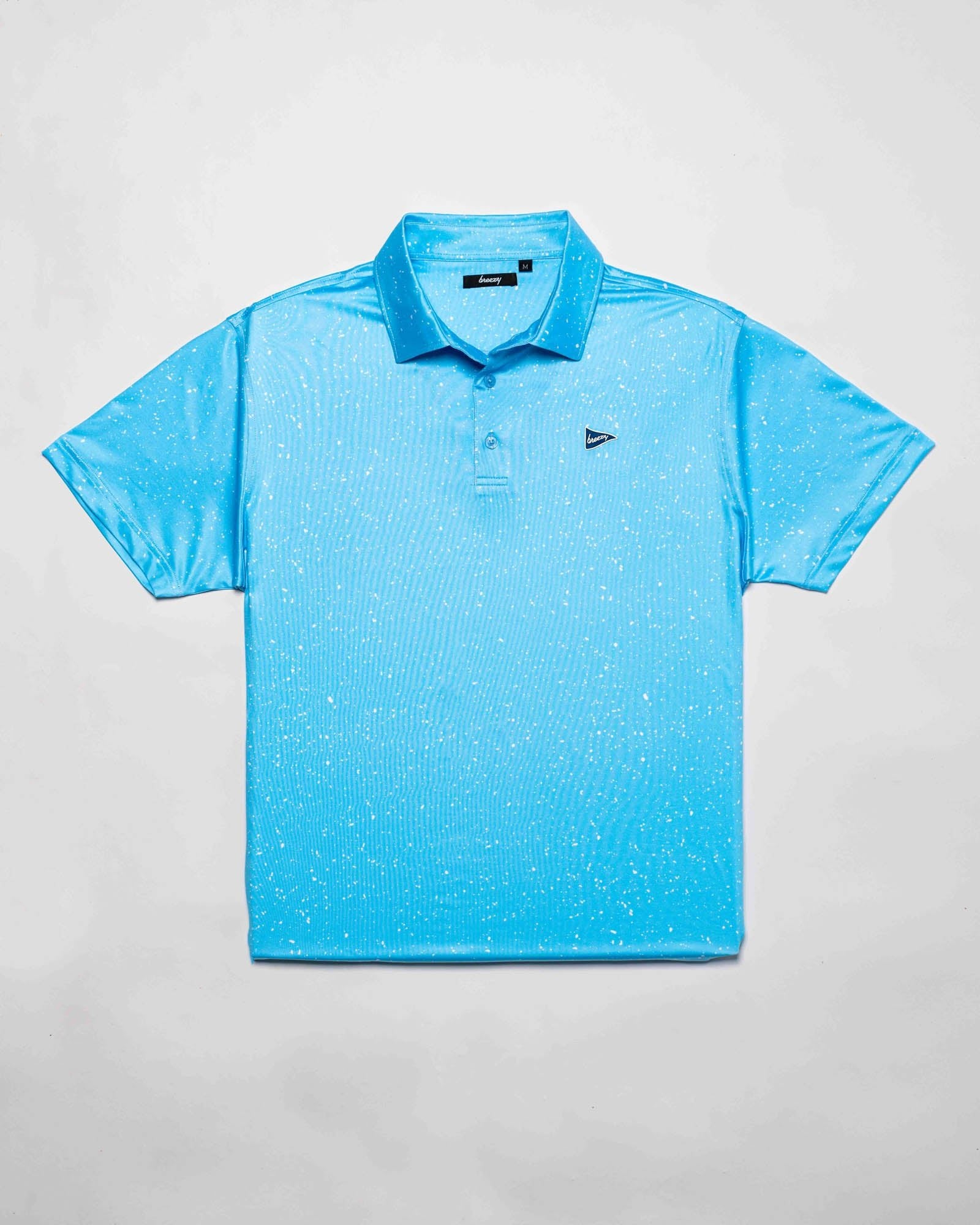 The Sky Blue Splatter Polo - Breezy Golf