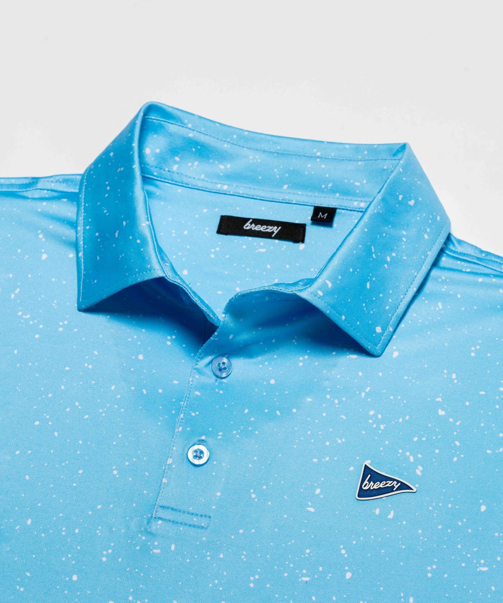 The Sky Blue Splatter Polo - Breezy Golf