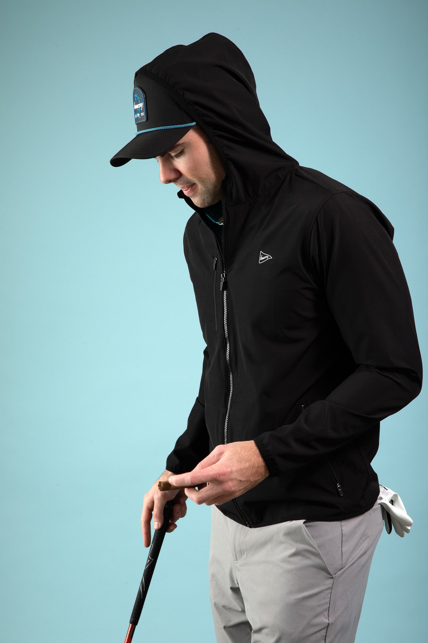 The Breezy Rain Jacket Black | Breezy Golf | Performance Golf Apparel