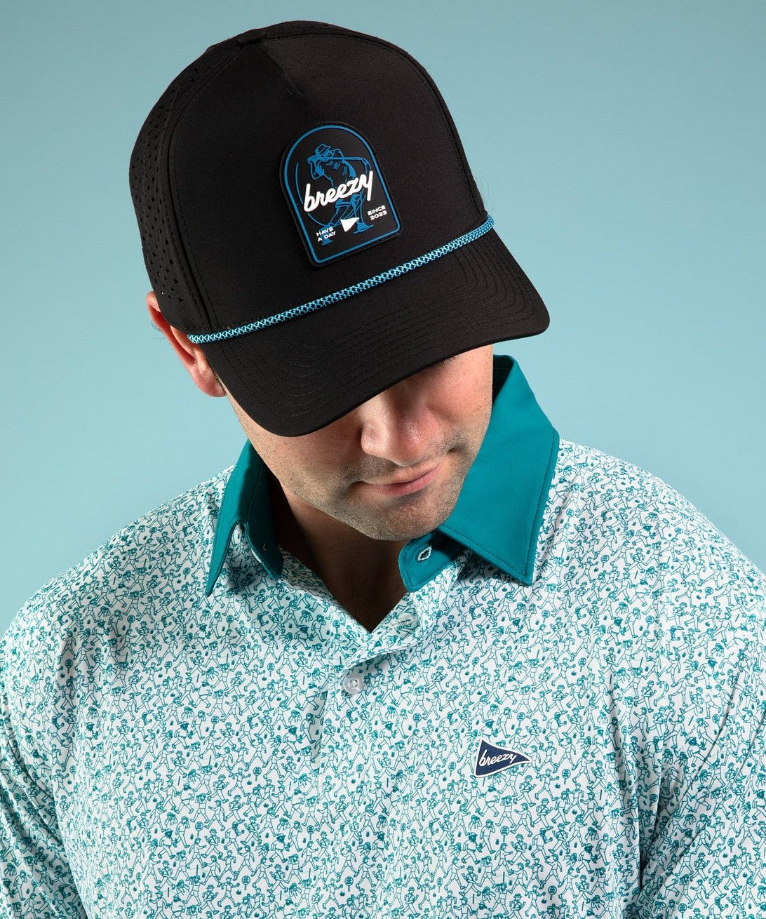 The FP Swing Black Performance Hat - Breezy Golf