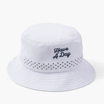 Have A Day White Perforated Bucket Hat - Breezy Golf