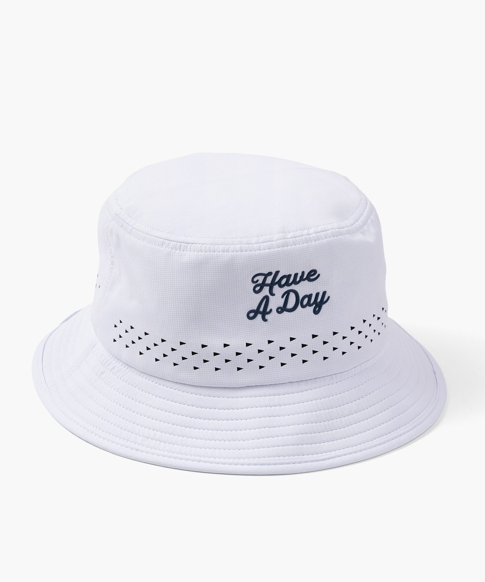 Have A Day White Perforated Bucket Hat - Breezy Golf