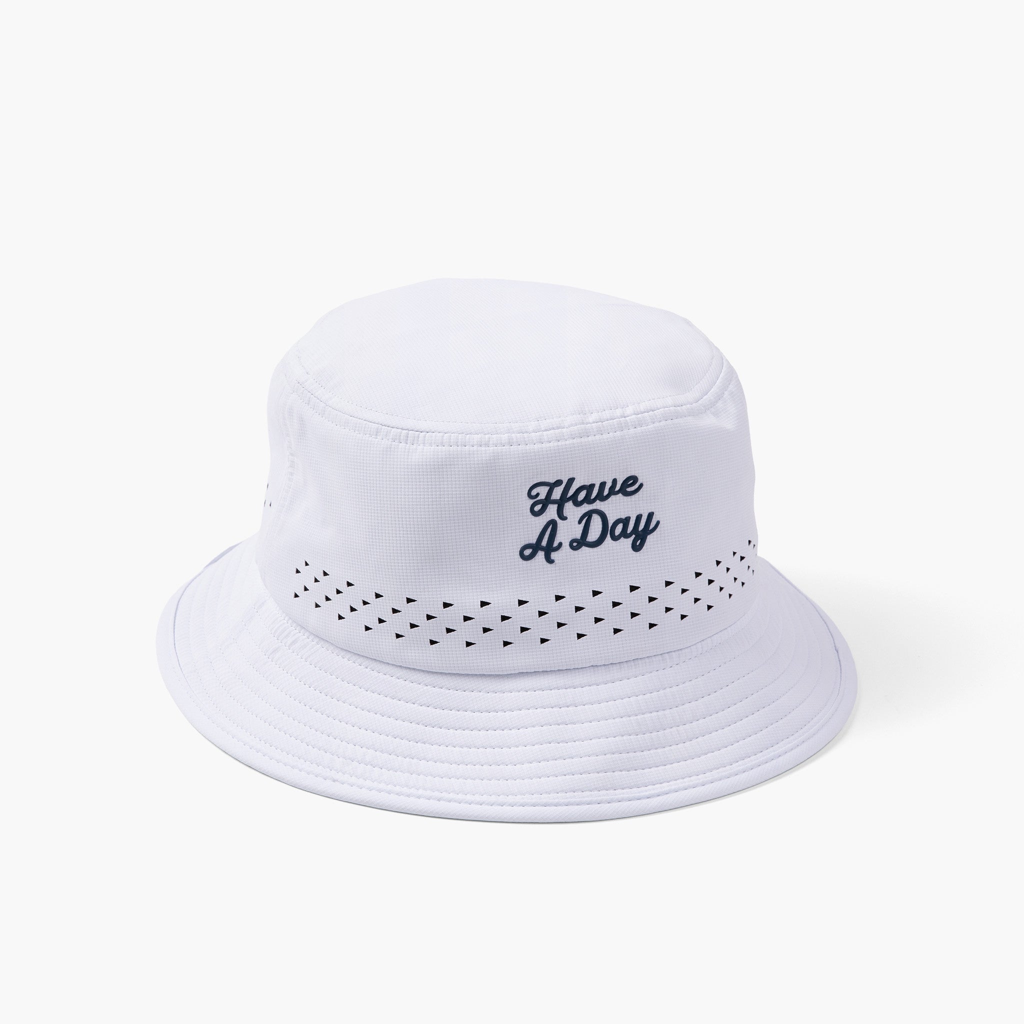 Have A Day White Perforated Bucket Hat | Breezy Golf | Performance Golf Apparel