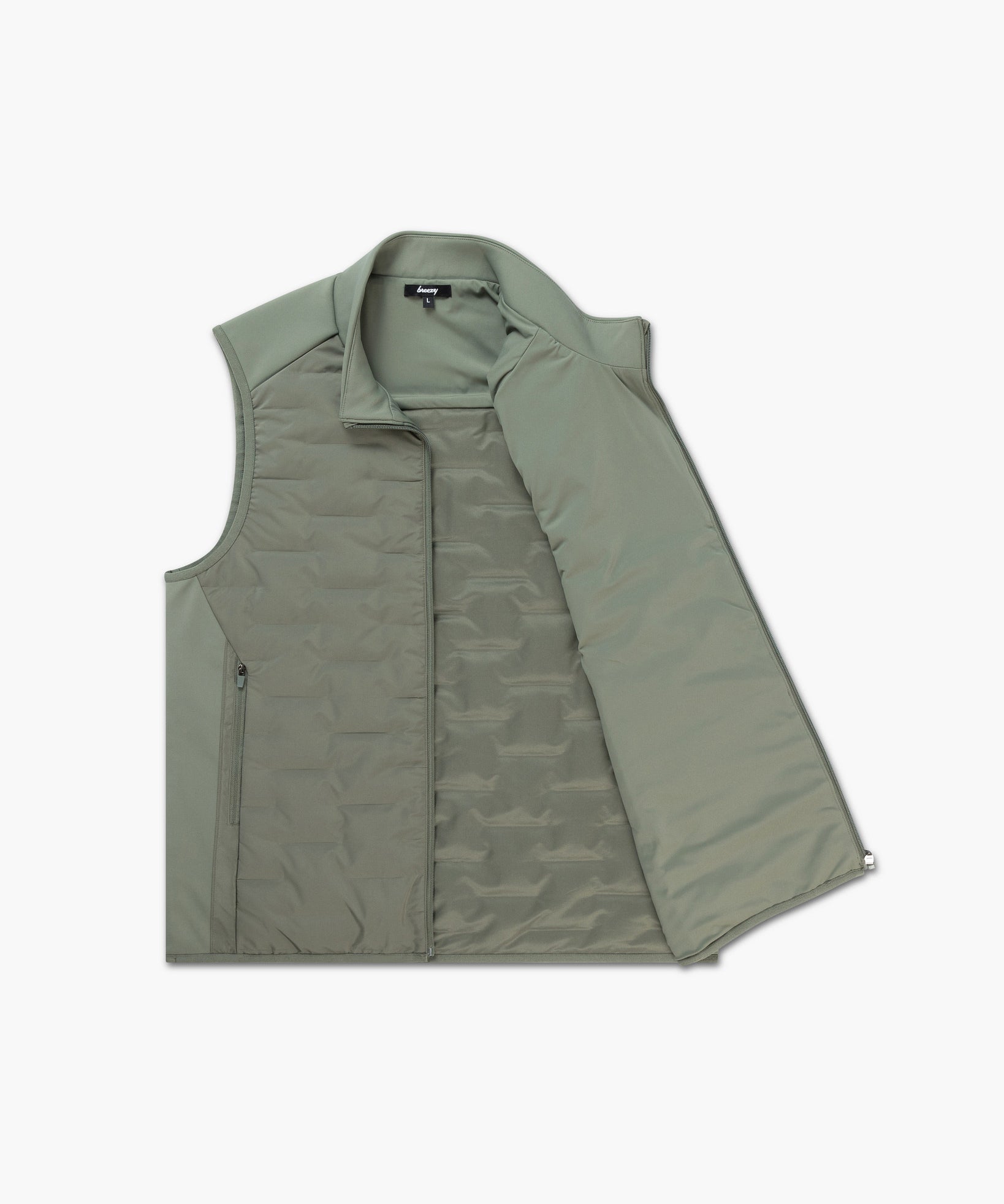The Breezy Insulated Vest Olive - Breezy Golf