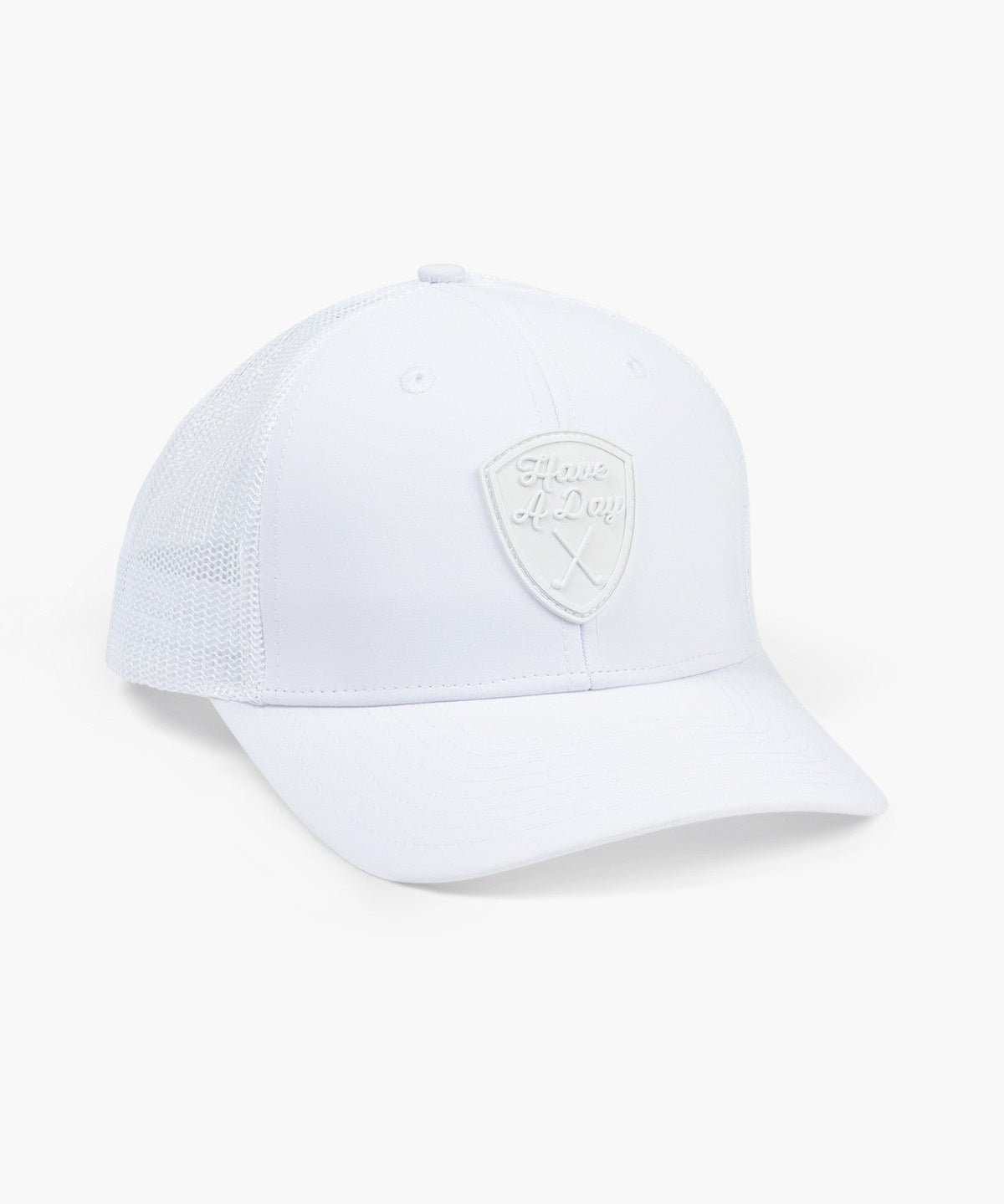 Have A Day Shield Meshback Hat White - Breezy Golf