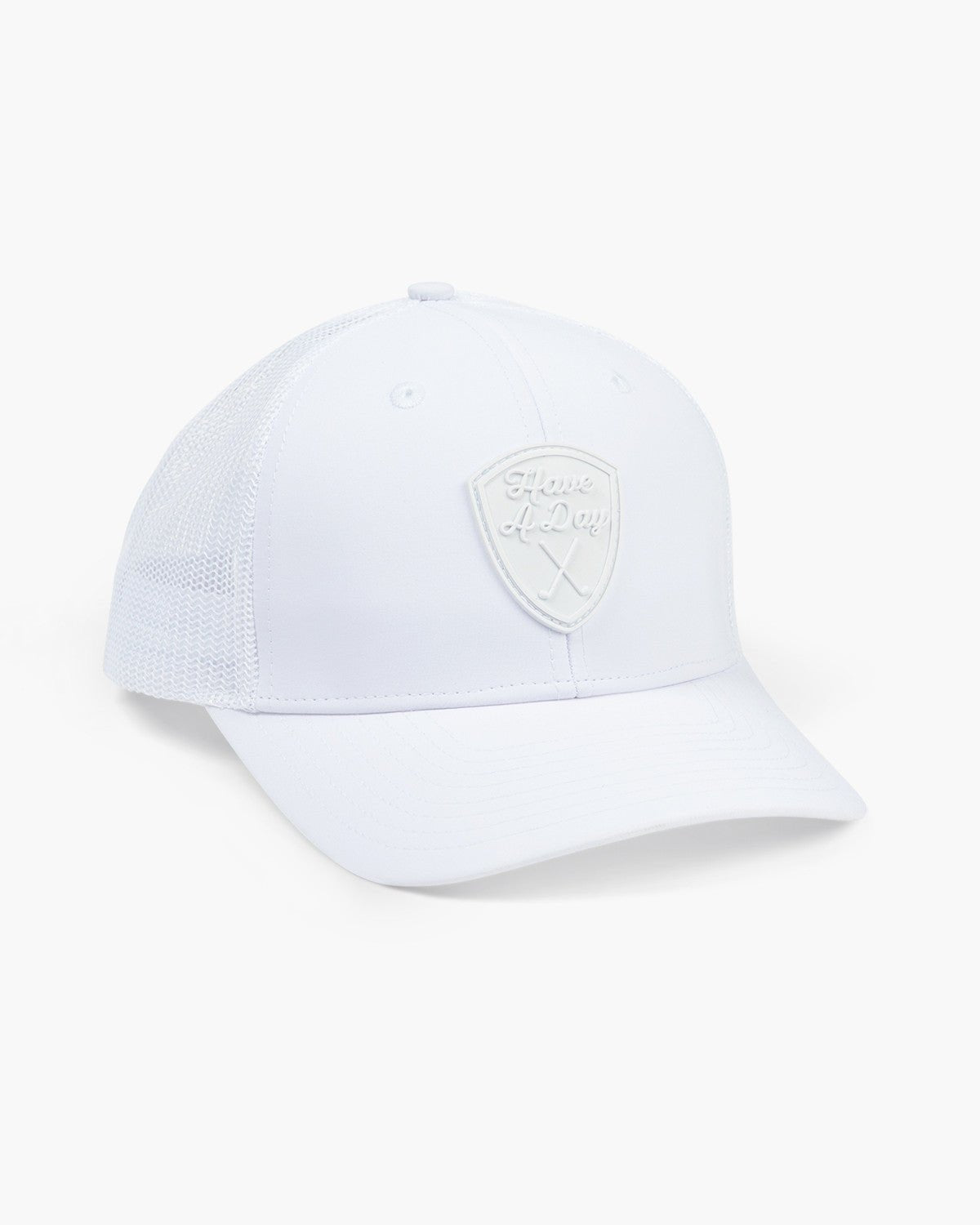 Have A Day Shield Meshback Hat White - Breezy Golf