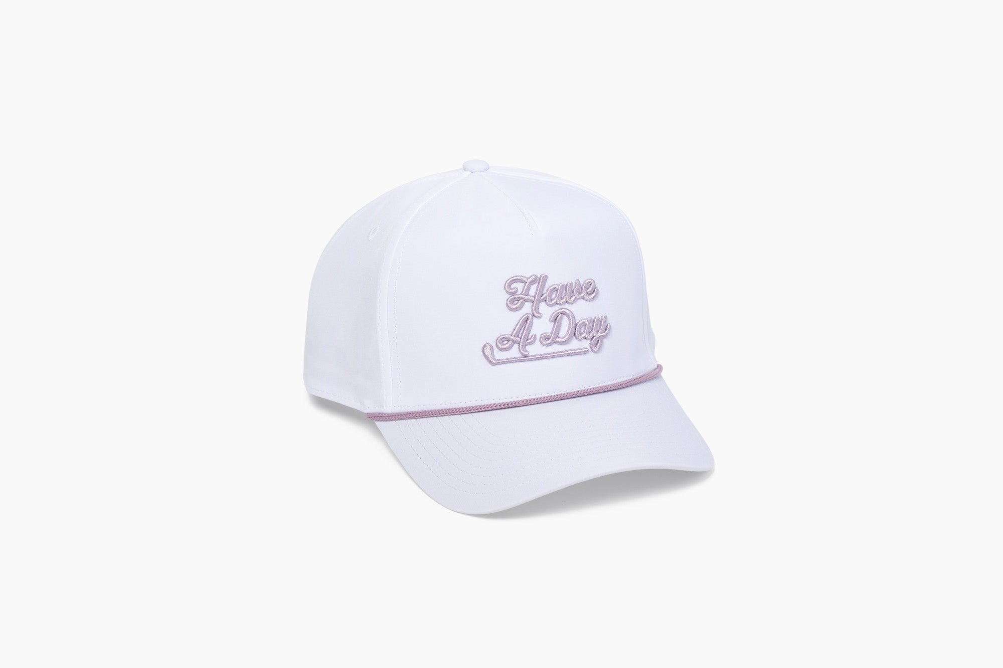 Have A Day White & Purple Rope Hat | Breezy Golf | Performance Golf Apparel