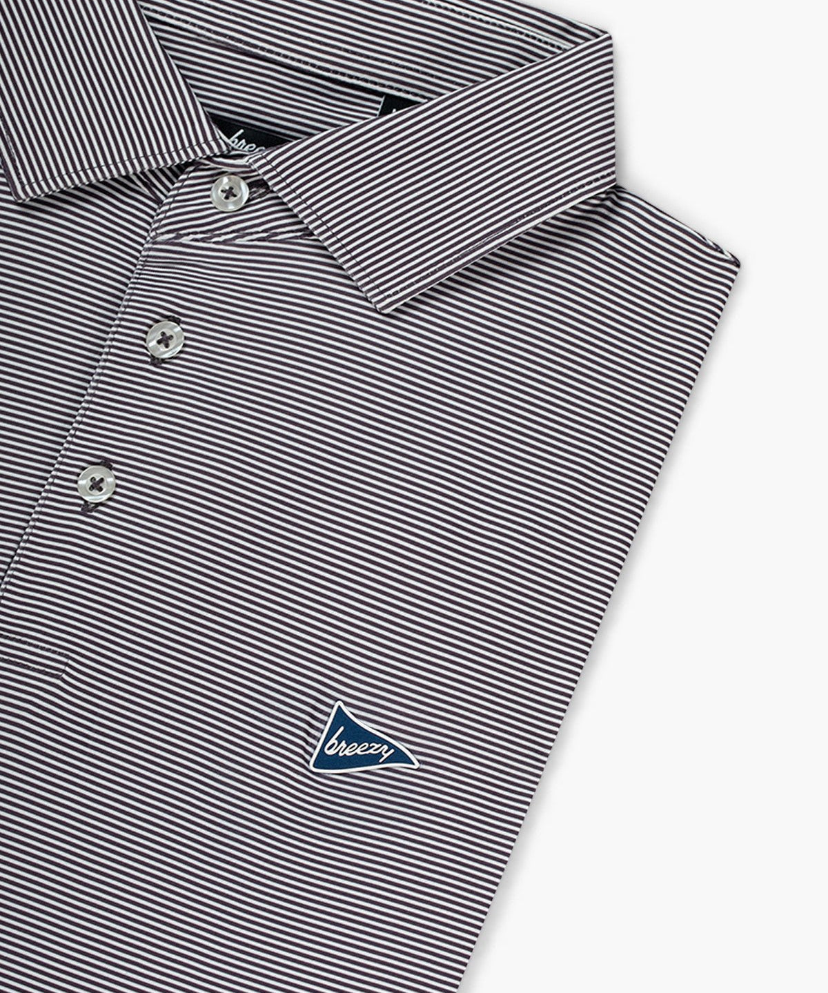 The Striped Polo Maroon - Breezy Golf