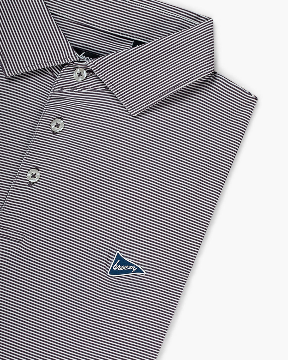 The Striped Polo Maroon - Breezy Golf