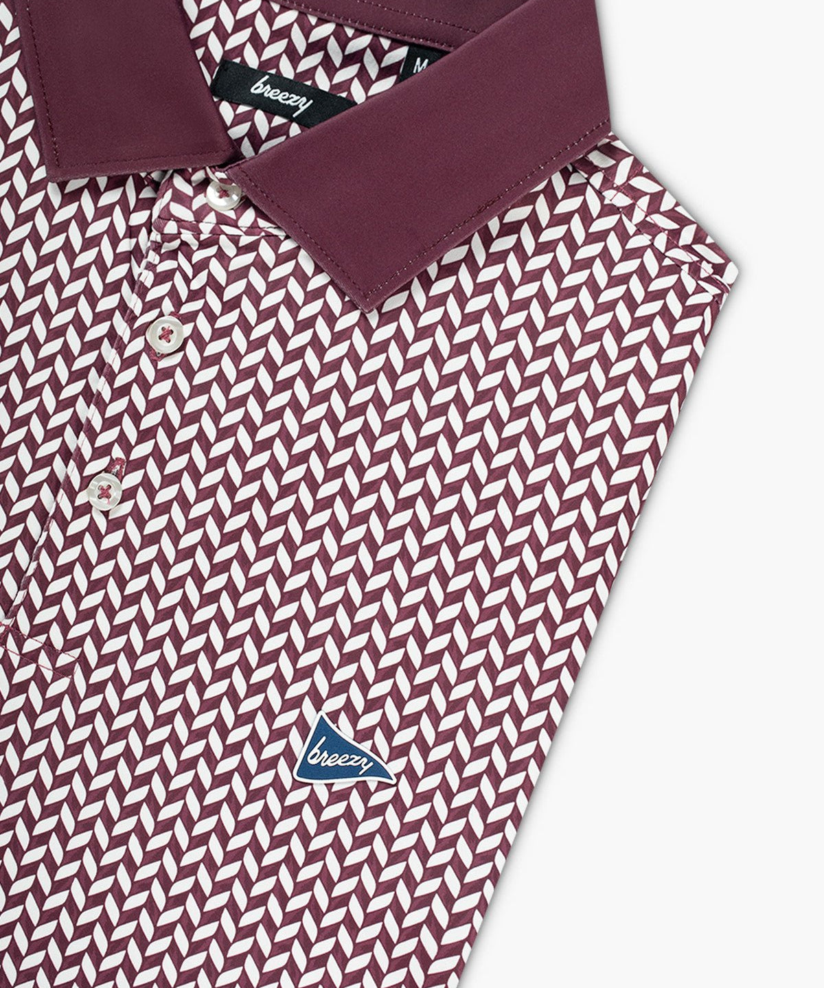 The Diamond Plated Polo Maroon - Breezy Golf