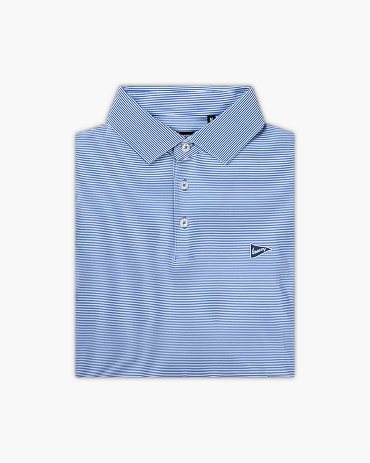 The Striped Polo True Blue - Breezy Golf