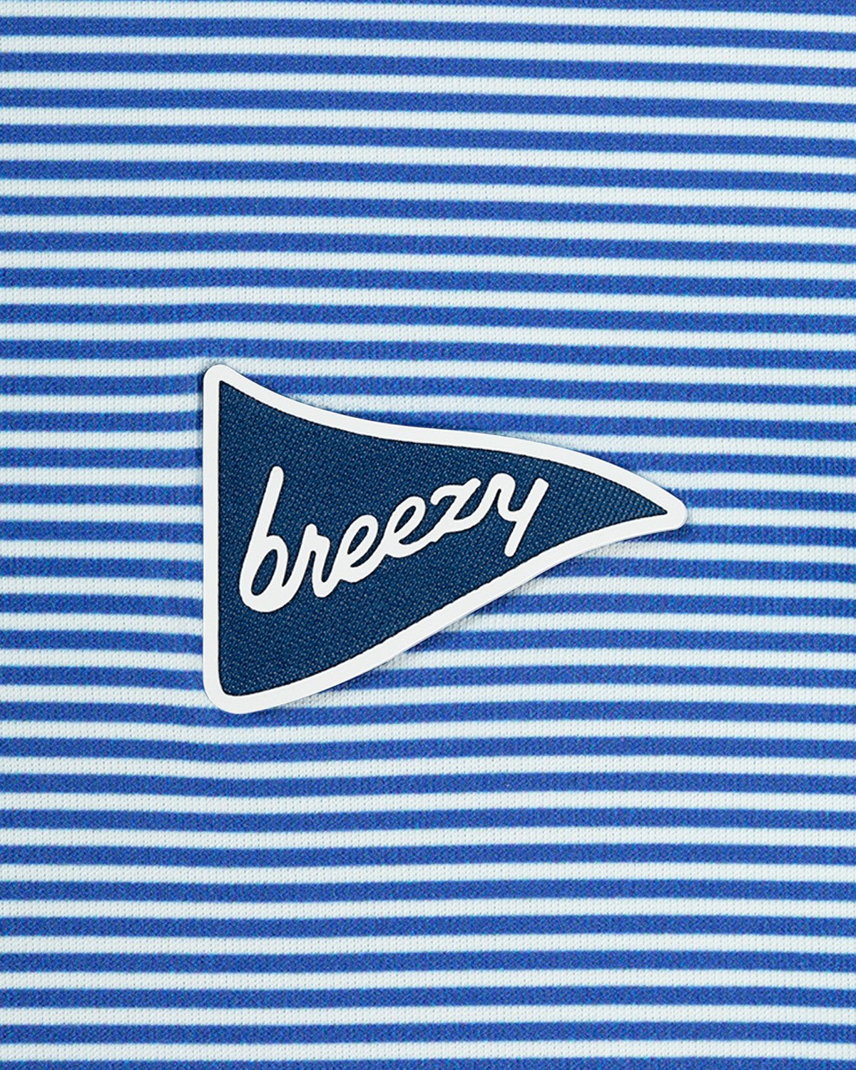The Striped Polo True Blue - Breezy Golf