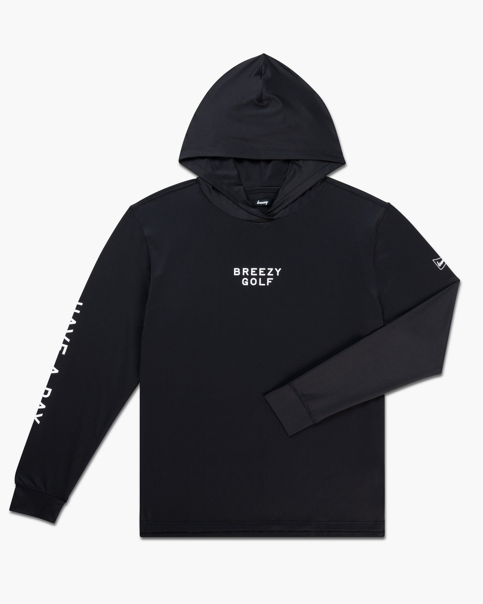 Range Hoodie Breezy Script Black - Breezy Golf