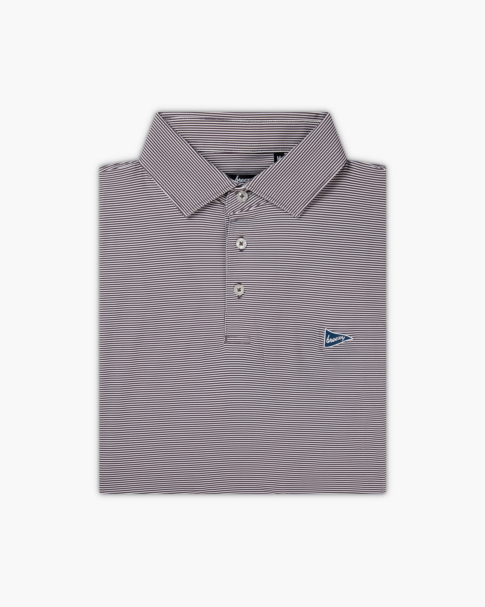 The Striped Polo Maroon - Breezy Golf