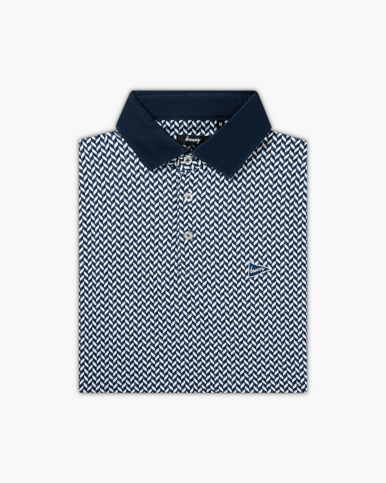 The Diamond Plated Polo Navy - Breezy Golf