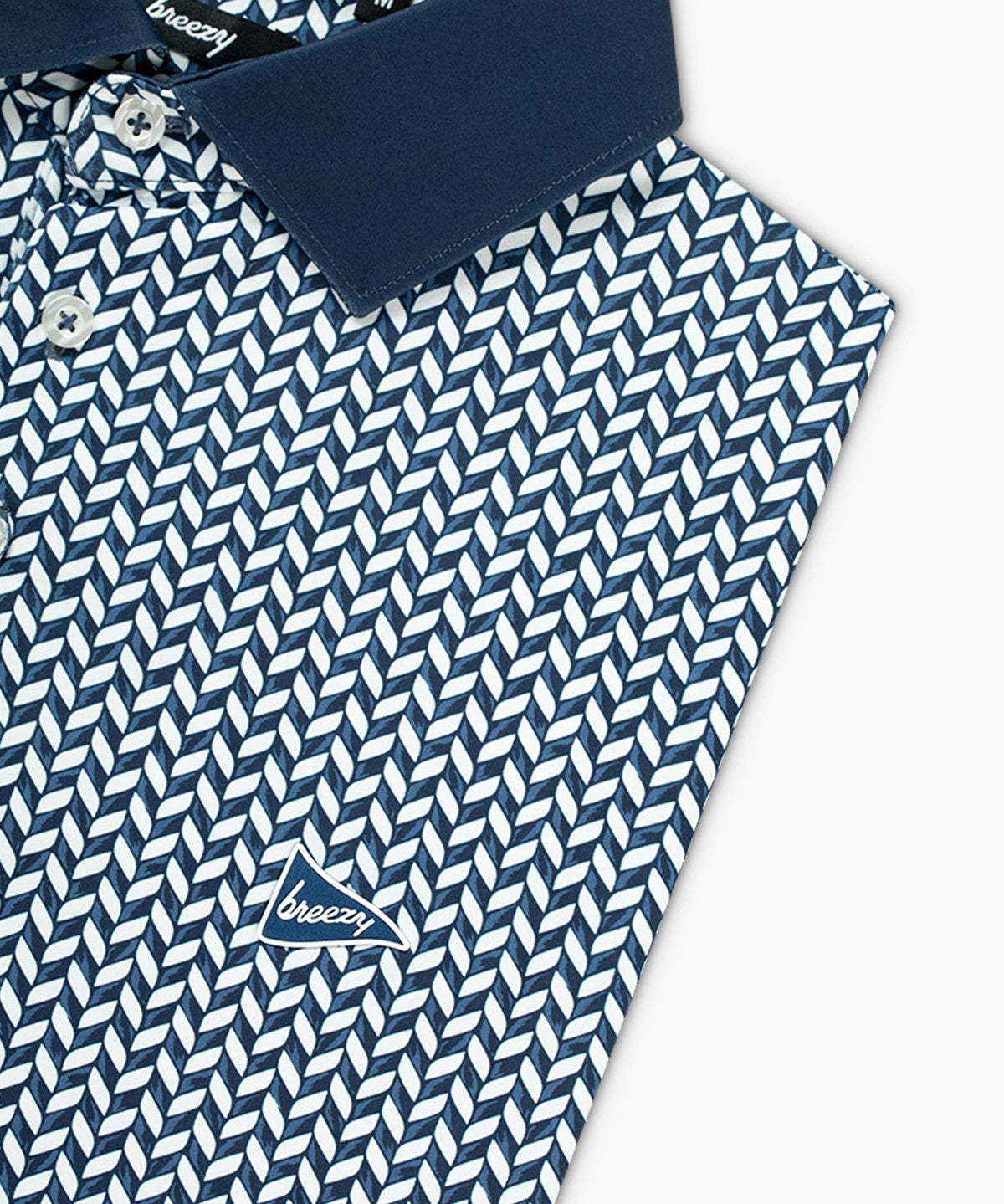 The Diamond Plated Polo Navy - Breezy Golf