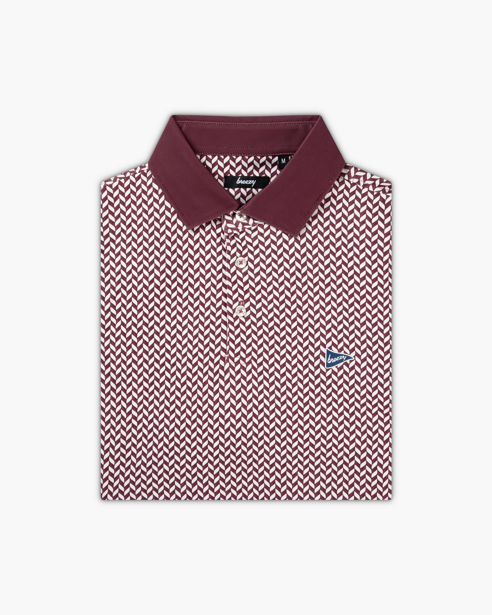 The Diamond Plated Polo Maroon - Breezy Golf