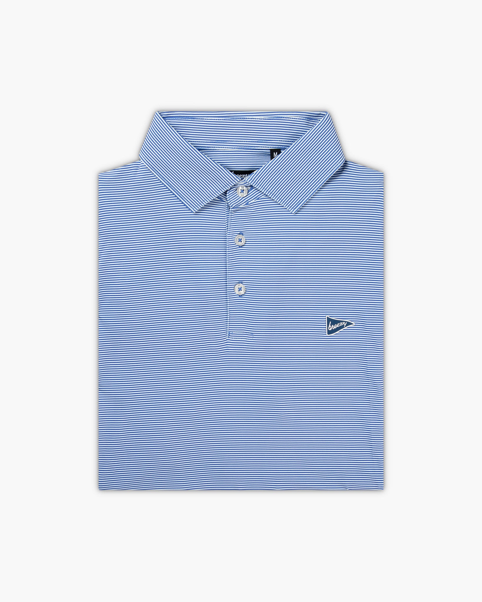 The Striped Polo True Blue - Breezy Golf