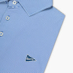 The Striped Polo True Blue - Breezy Golf